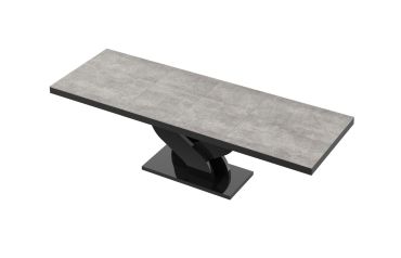 Stół rozkładany BELLA 160 - Grey stone (Beton /Czarny)
